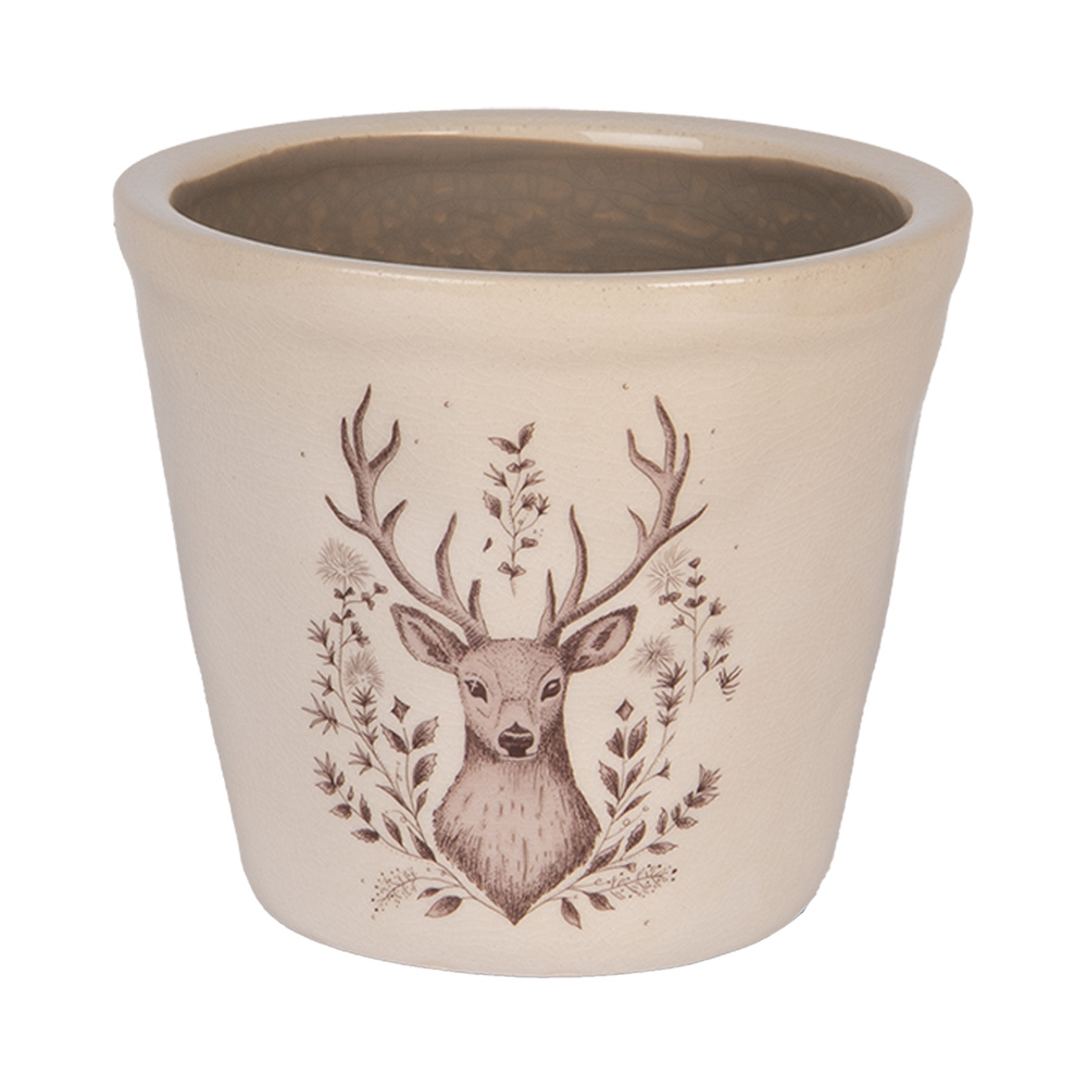 Pot de fleurs d'intérieur Beige Marron Ø 12x11 cm