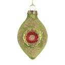 Weihnachtskugel Grün Goldfarbig Ø 5x8 cm