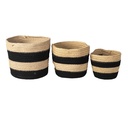 Aufbewahrungskörbe 3er Set Schwarz Ø 22x19 cm