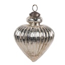 Weihnachtskugel Silberfarbig Ø 10x12 cm