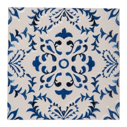[6CE2053] Trivet White Blue 15x15x1 cm
