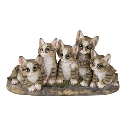 [6PR3338] Statua Decorativa Gatti Grigio 32x13x16 cm