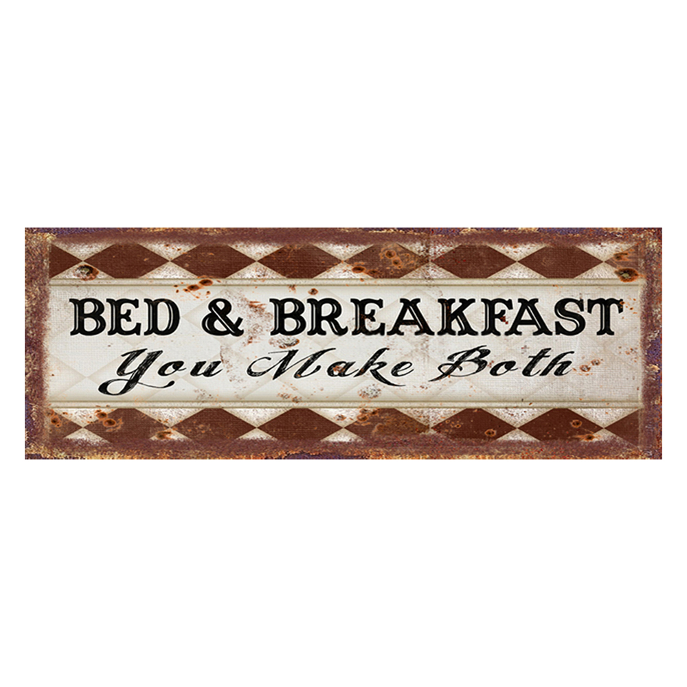 Text Board Brown, White 36x1x13 cm