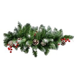 [50821] Weihnachtsdeko Ast Grün Rot 35x10x65 cm