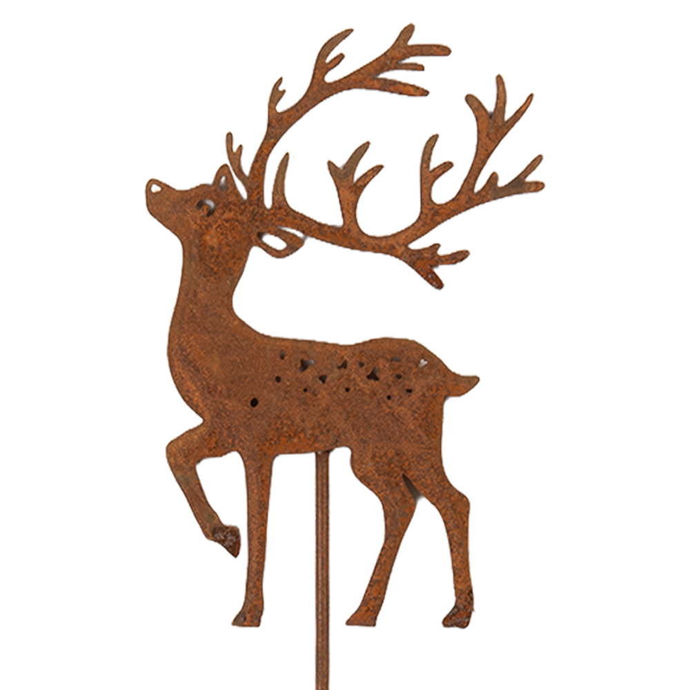 Gartenstecker Hirsch Braun 8x1x35 cm