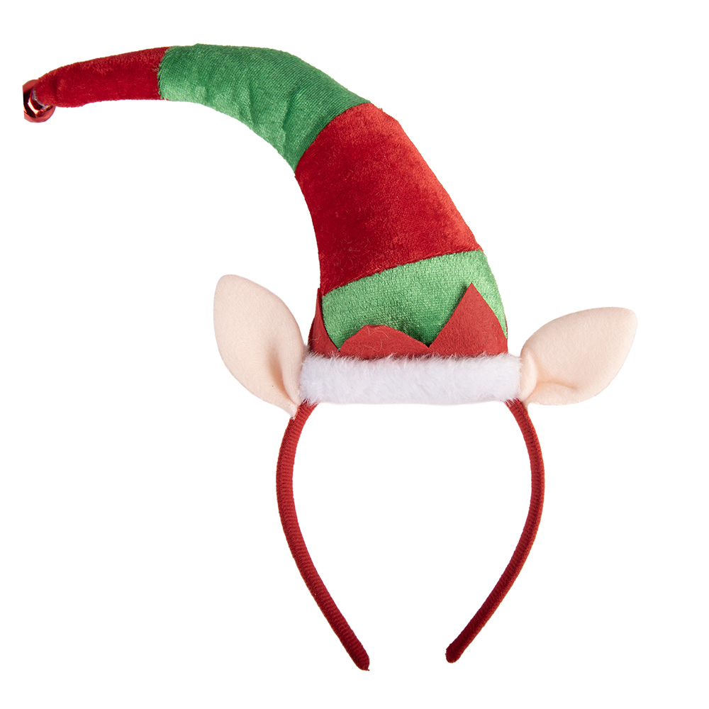 Fascia per capelli con Cappello da Babbo Natale Rosso Verde 25x6x30 cm