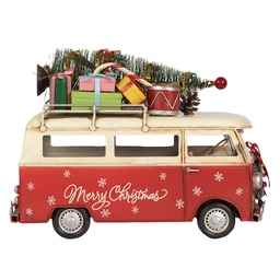 [6Y5873] Modello Bus Rosso Bianco 38x16x28 cm