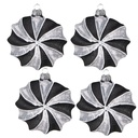 Kerstbal 10x3x10 cm (set van 4)