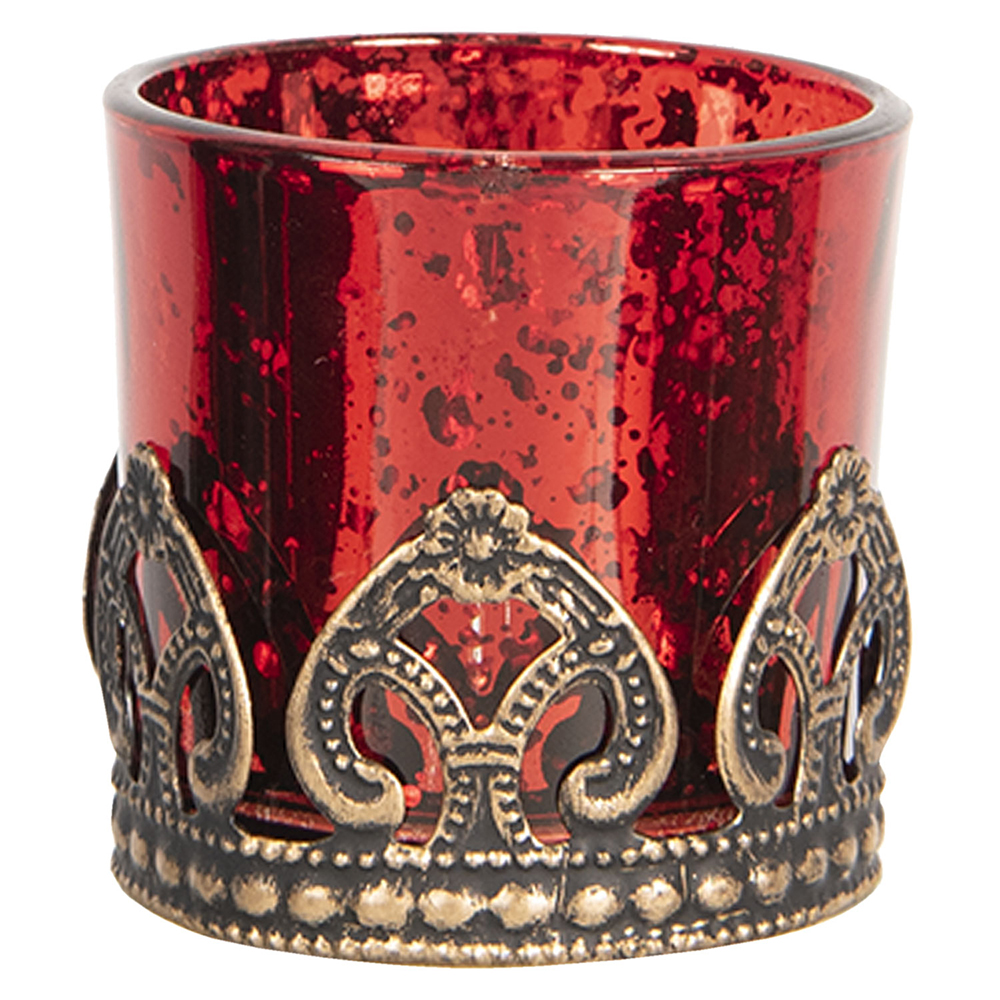 Glass Tea Light Holder Red Ø 5x5 cm