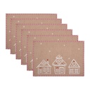 Tischsets 6er Set Braun Weiß 48x33 cm