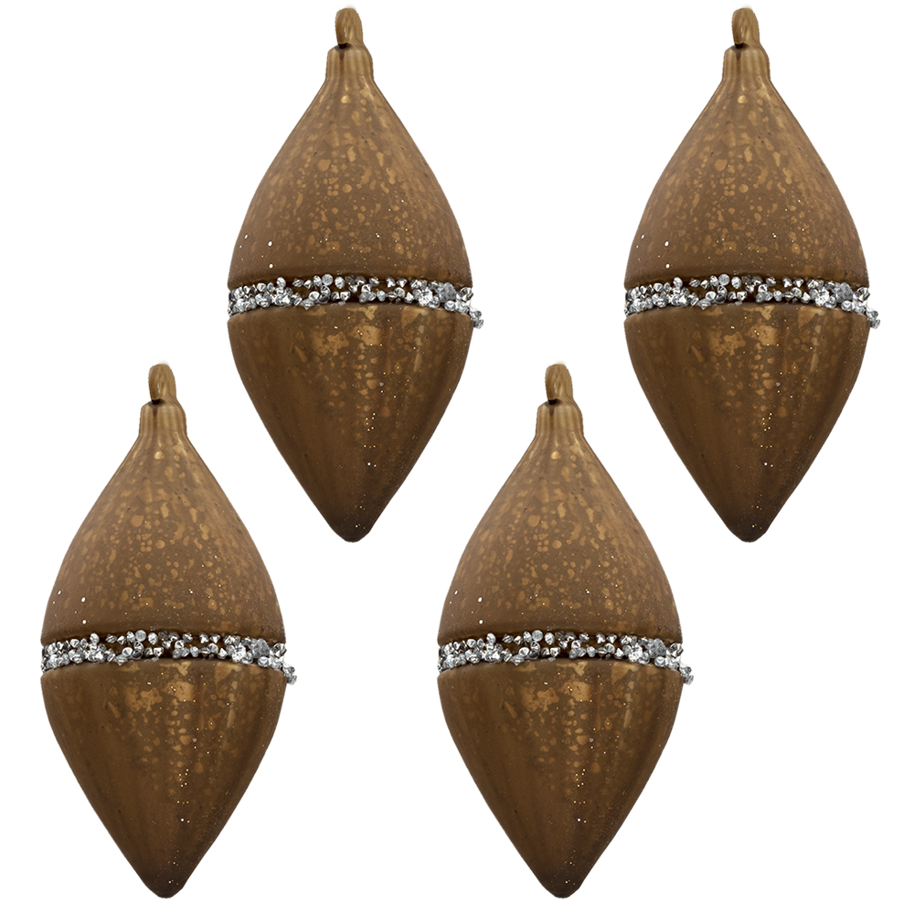 Weihnachtskugeln 4er Set Braun 7x7x14 cm