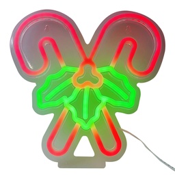 [6LMN0003] Wandlampe neon Rot Grün 25x2x25 cm
