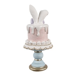 [6PR5175] Image de décoration Lapin Rose Blanc Ø 9x20 cm