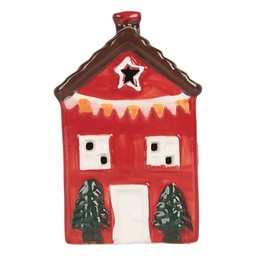 [6CE2273] Décoration Maison avec LED Rouge Marron 6x6x10 cm