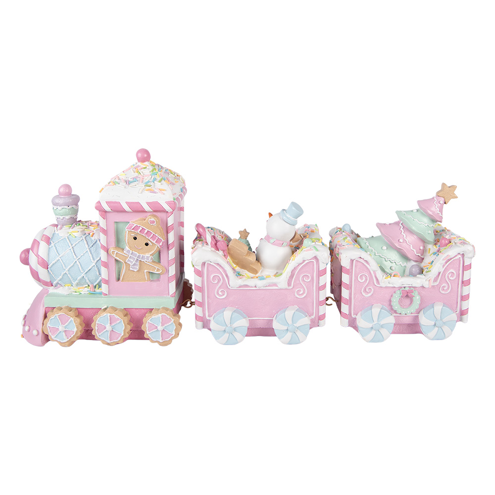 Décoration Train Rose Vert 45x12x19 cm