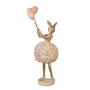Statua Decorativa Coniglio Beige Rosa 11x7x27 cm