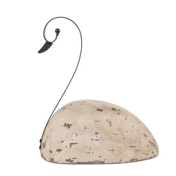 [6H2433L] Decorativa Cigno Bianco Marrone 25x11x27 cm