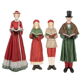 [6PR6127] Dekoration Weihnachtschor Rot Grün (4) 13x12x40 cm