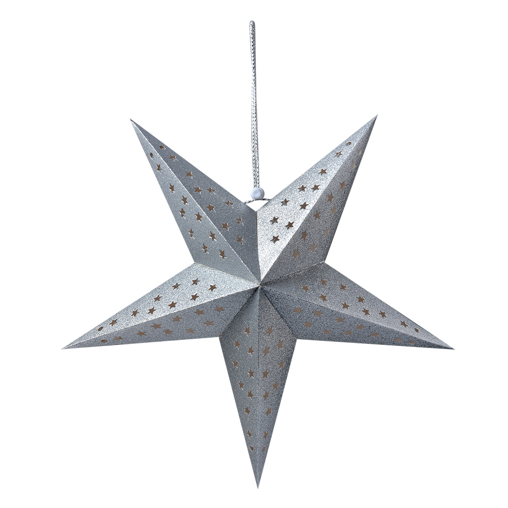Decorazione Natalizie Stella Color argento 45x15x45 cm