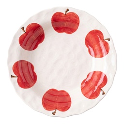 [6CEBO0266] Scodella Bianco Rosso Ø 22x4 cm