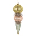 Boule de Noël Vert Rose Ø 6x18 cm