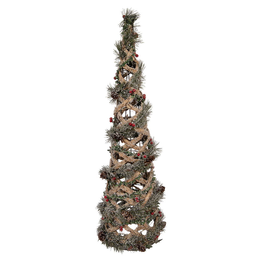 Decorazione Albero di Natale con LED Verde Marrone Ø 20x61 cm / 3xAA