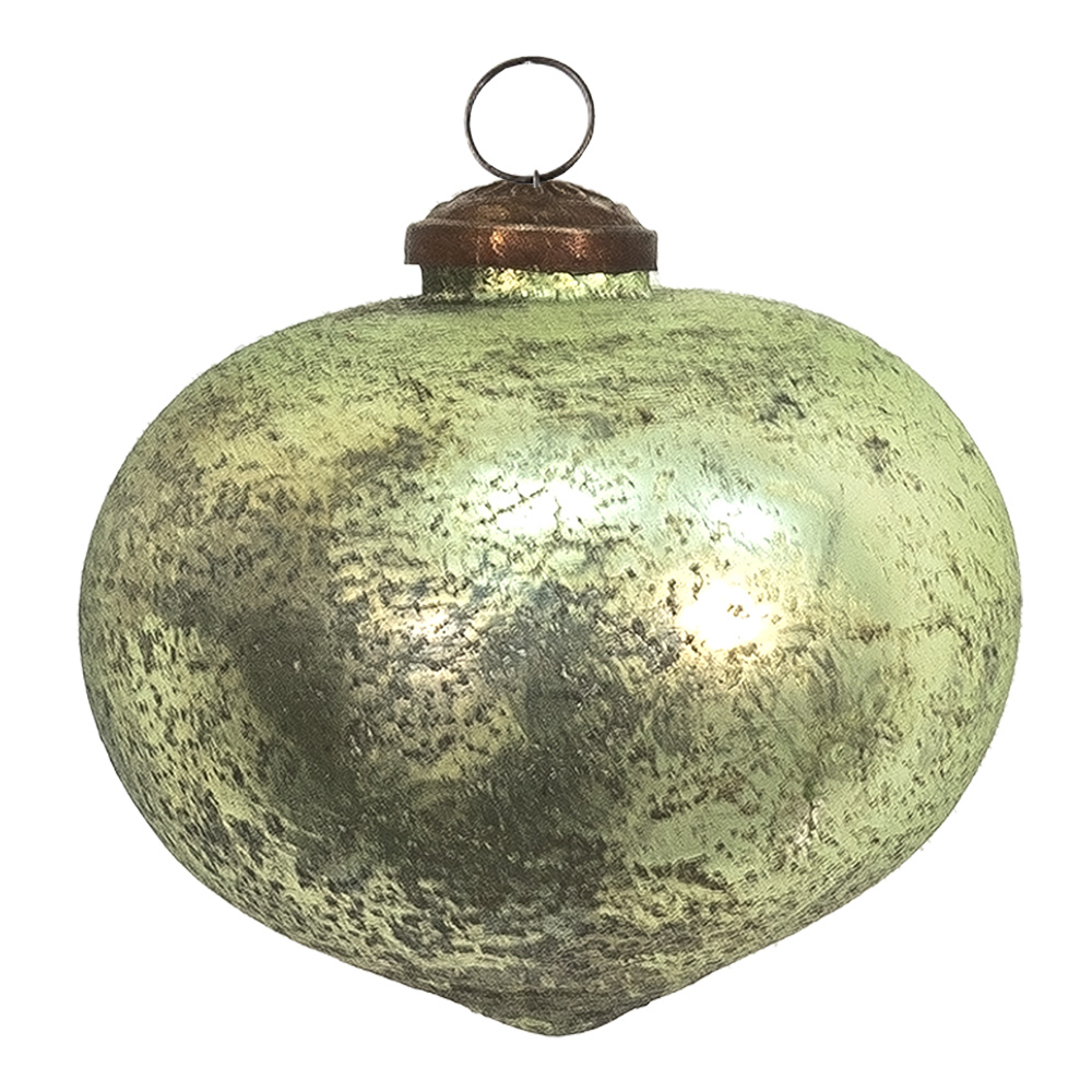 Weihnachtskugel Grün, Braun Ø 10x9 cm