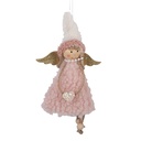 Pendentif Décoratif Ange Rose Blanc 10x3x20 cm