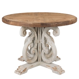 [5H0355] Table à manger ronde Marron Ø 120x85 cm