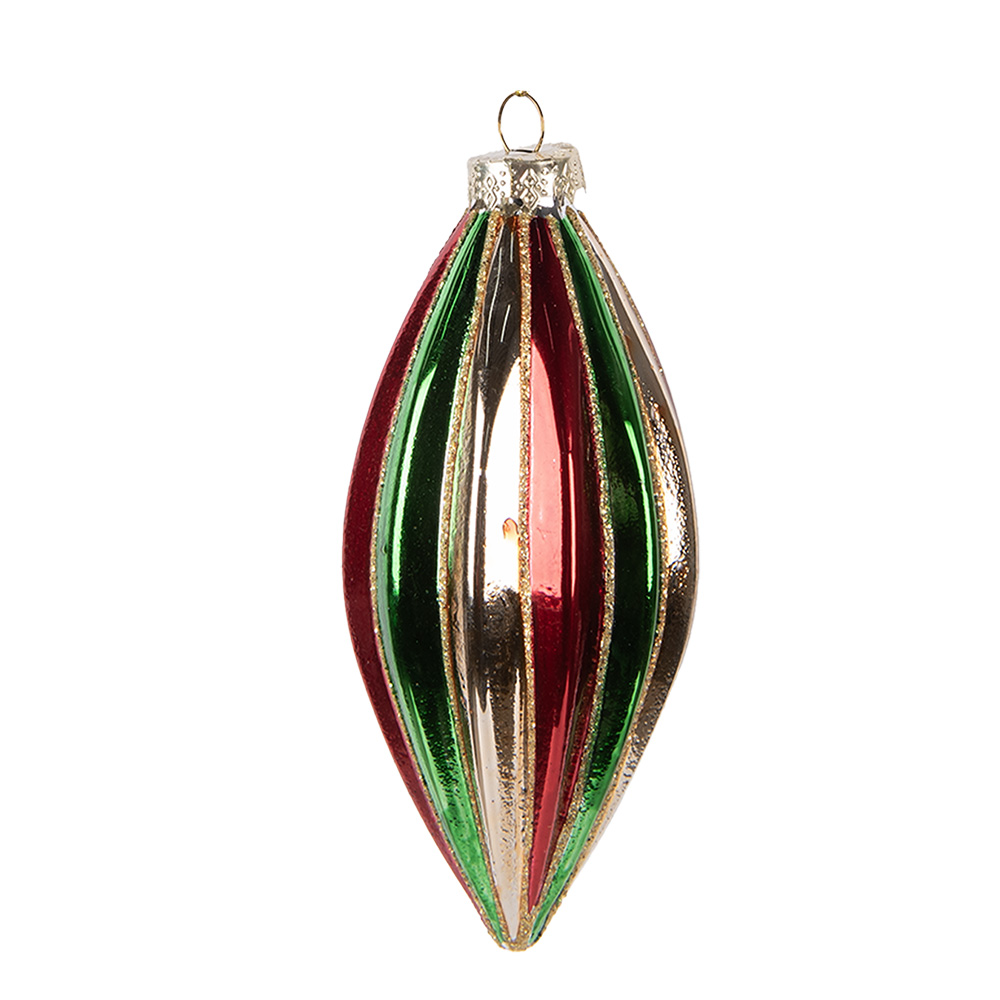 Weihnachtskugel Rot Grün Ø 6x13 cm
