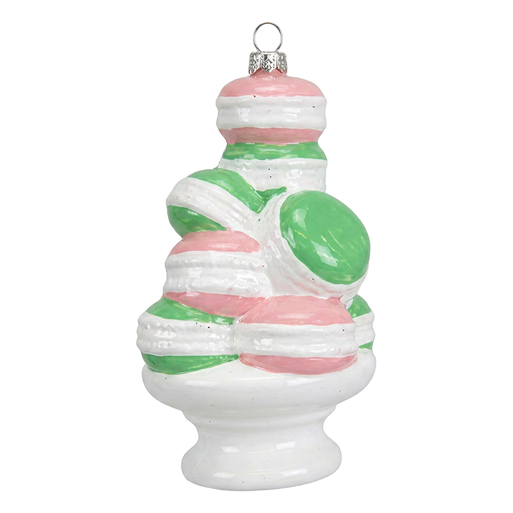 Boule de Noël Blanc Vert Ø 8x14 cm