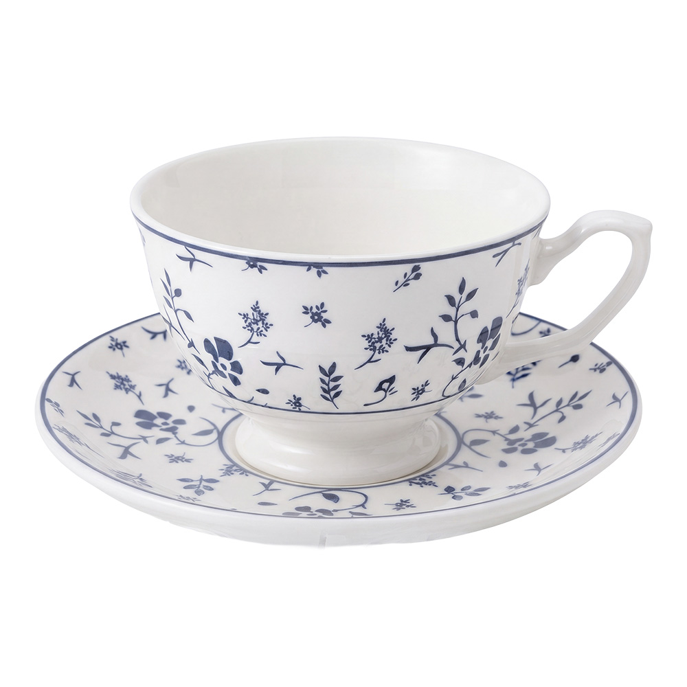 Tasse et soucoupe Blanc Bleu