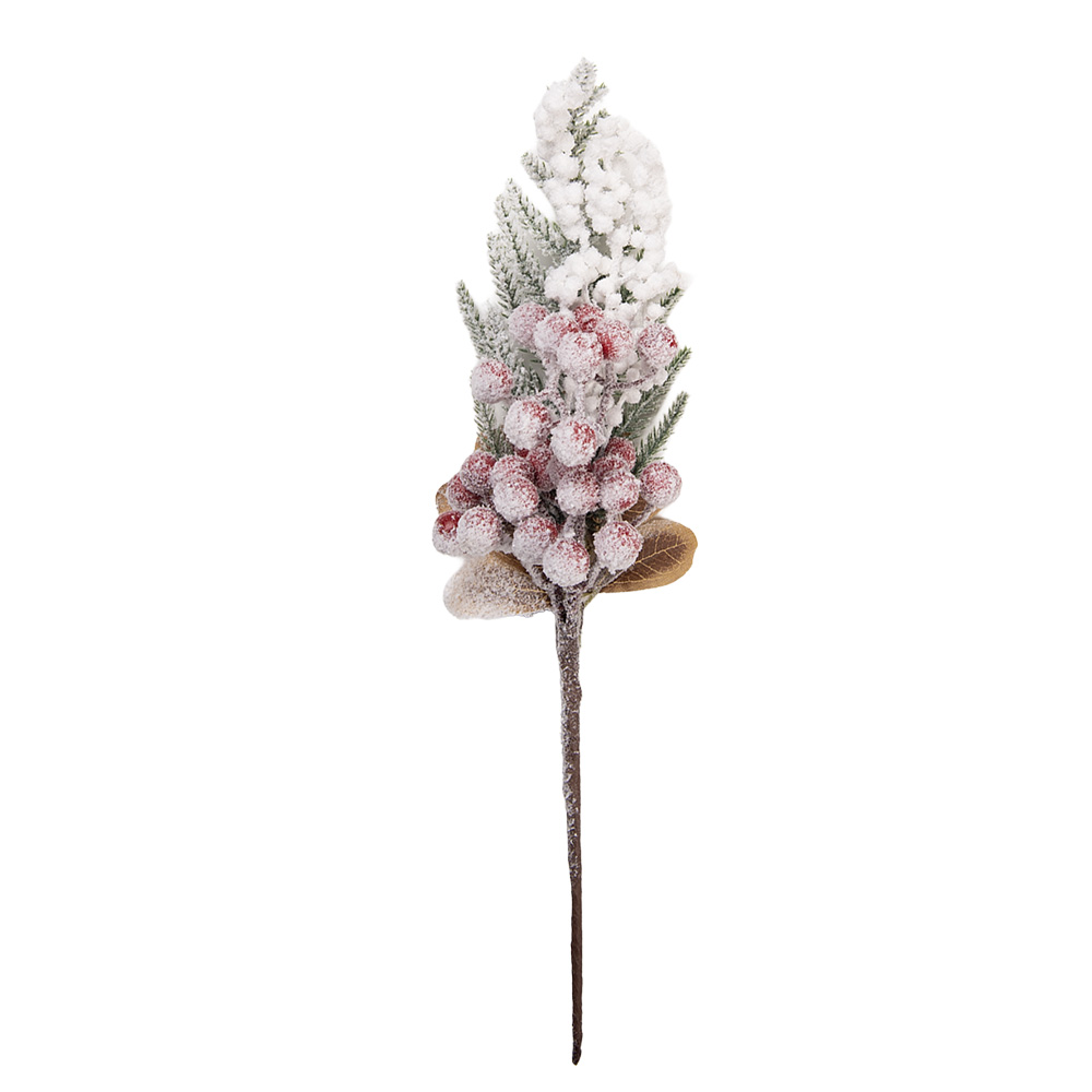 Christmas Decoration Artificial White Red 9x9x38 cm