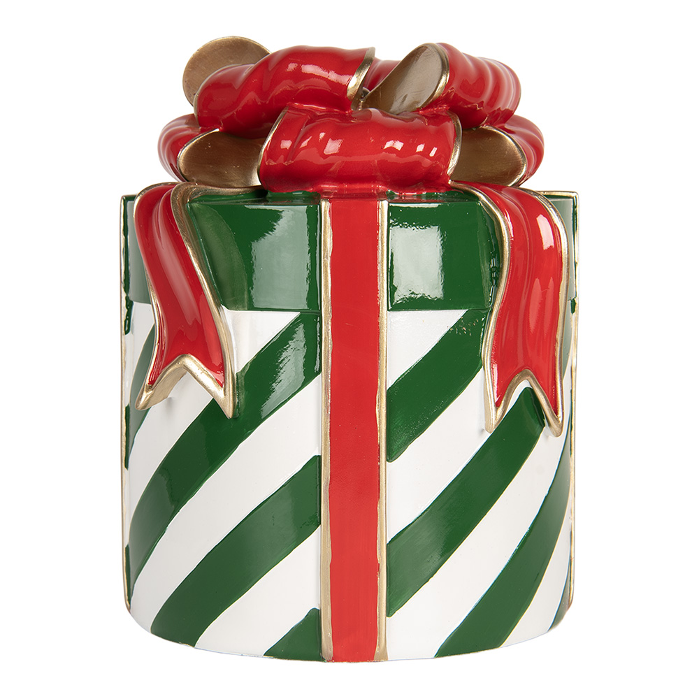 Decoration Present Green Red Ø 21x25 cm