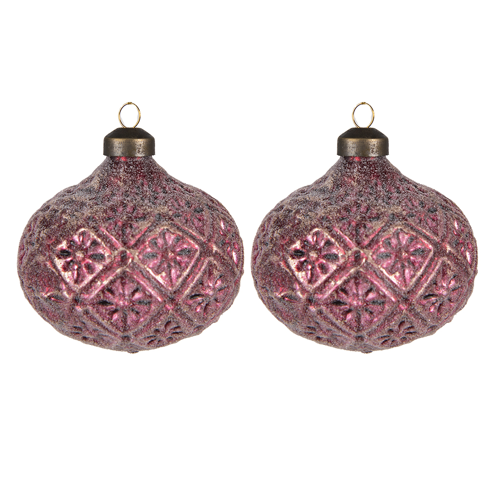 Kerstbal Ø 10x11 cm (set van 2)