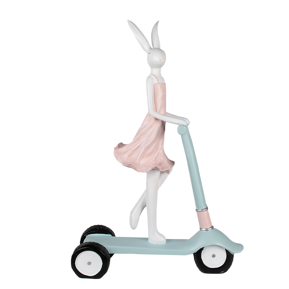 Décoration Lapin Blanc Bleu Rose 42x16x62 cm
