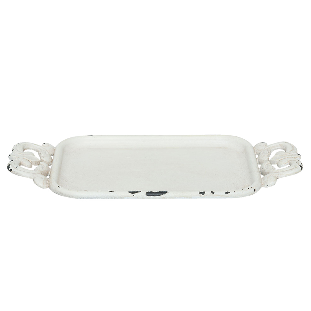 Plateau décoratif Blanc 16x8x1 cm