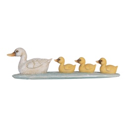 [6PR5472] Image de décoration Canards Blanc Jaune 26x6x7 cm