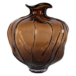 [6GL5503] Vase Glass Brown Ø 26x31 cm