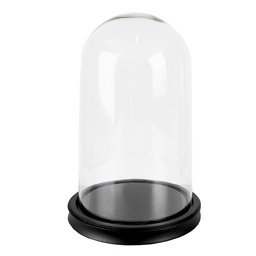 [6GL3370] Glass Cloche Black Ø 18x28 cm