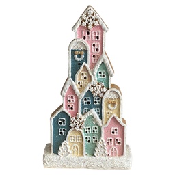 [6PR6427] Decorazione di case Bianco Rosa 16x4x22 cm
