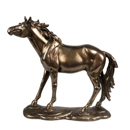 [6PR4080] Statua Decorativa Cavallo Marrone 34x10x32 cm