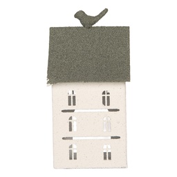 [6Y6070] Decorazione Casa Bianco Verde 12x12x27 cm