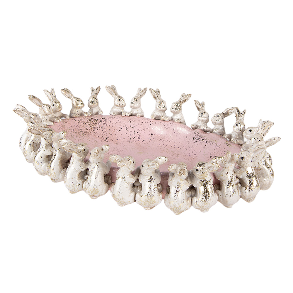 Decoratieve schaal met konijnen 26x19x7 cm