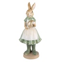 Statua Decorativa Coniglio Verde, Oro 17x15x40 cm