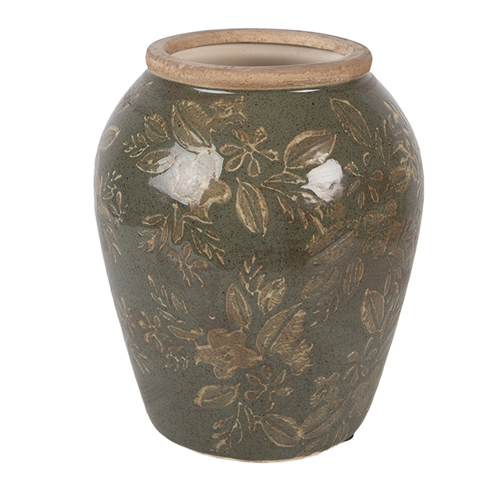 Vase Grün Braun Ø 15x18 cm