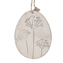Decorazione pendente uovo Bianco 10x8 cm