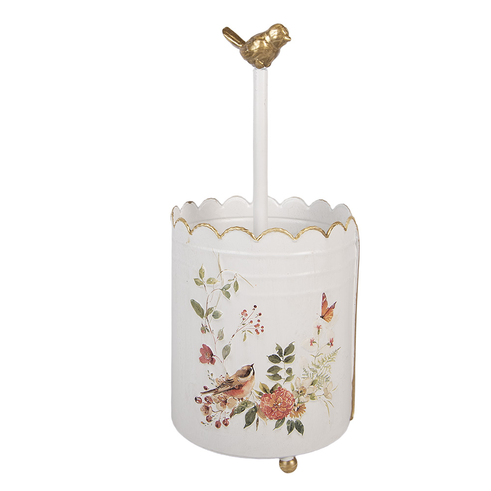 Küchenrollenhalter Weiß Goldfarbig Ø 14x30 cm