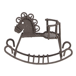 [6Y5523] Decorazione Cavallo a dondolo Marrone 9x3x6 cm