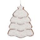 Dekoration Anhänger Weihnachtsbaum Weiß Braun 8x1x10 cm